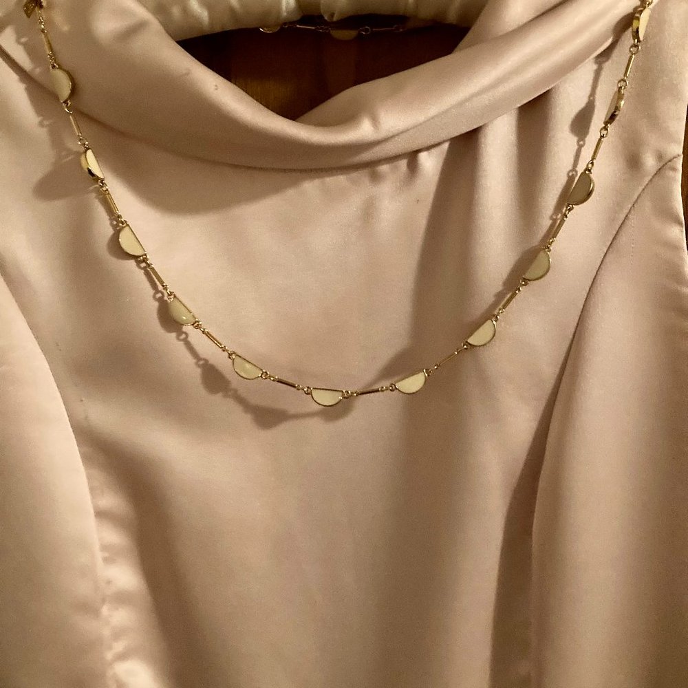 Kate Spade enamel half moon long necklace